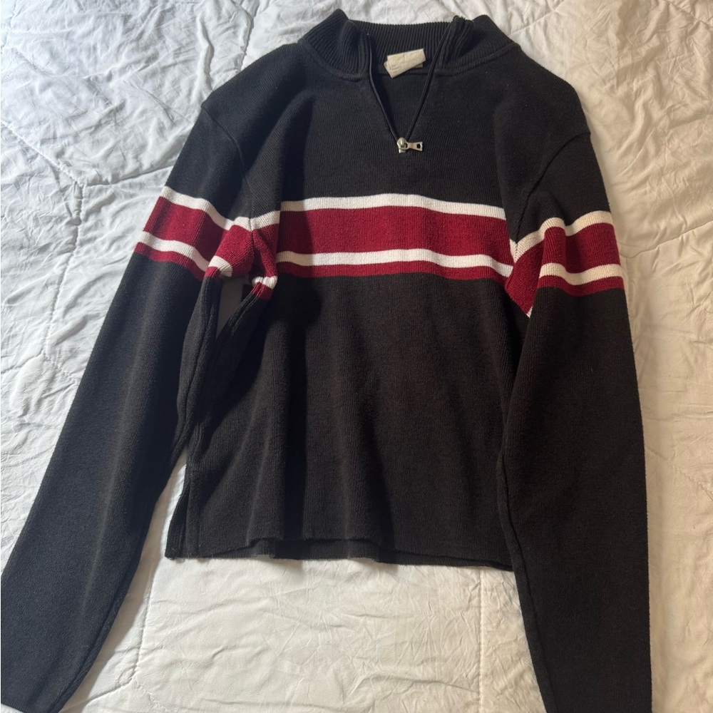 Black and Red Striped Women's Sweater